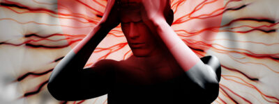 Digital body with highlighted headache Dolor de cabeza